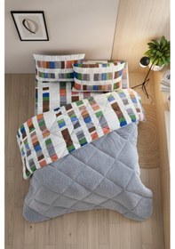 Resim Veluna Battal Boy Lüx Wellsoft Yorgan Çift Taraflı - 2 Adet Yastık Kılıflı Yorgan Seti 215x235 Cm Çok Renkli 