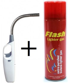 Resim Spiralli Kıvrılabilir Mutfak Uzun Çakmak+Flash Çakmak Gazı 270 Ml 