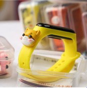 Resim Yunboo Küçük Çocuklar İçin Renkli Su Geçirmez Spor Saat - M3 Sarı Shiba Inu Desenli Elektronik Kol Saati Kutuyla Gümüş 