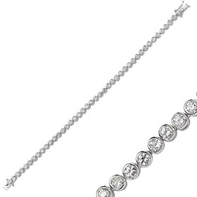 Resim Bracelet femme Waterway en argent et pierre blanche 