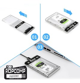 Resim 2.5" USB 3.0 Sata Harici Harddisk Kutusu Şeffaf 