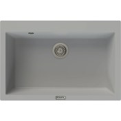 Resim POLEX Cristalüx Granit Evye P-X76 Gri Tezgah Altı Ve Tezgah Üstü Mutfak Evyesi 75x50cm 