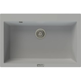 Resim POLEX Cristalüx Granit Evye P-X76 Gri Tezgah Altı Ve Tezgah Üstü Mutfak Evyesi 75x50cm 