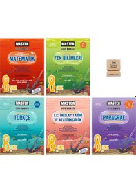 Resim Okyanus Lgs 8. Sınıf Master Matematik Fen Türkçe İnkılap Paragraf Sorubankası 5li Set+telefon Standı 