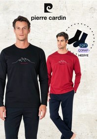 Resim Pierre Cardin Erkek Giyim %100 Pamuk Uzun Kollu Bordo & Siyah İki Adet Pijama Takımı L1.pc.6101.002-bordo - Siyah-s Çok Renkli 