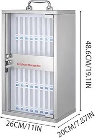 Resim Saplı ve Güvenlik Kilidi ile Alüminyum Alaşımlı Cep Telefonu Soyunma Kutusu | Okul Konferansı ve Toplantısı için Sınıf ve Ofis Depolama Dolabı (Renk: 36) 