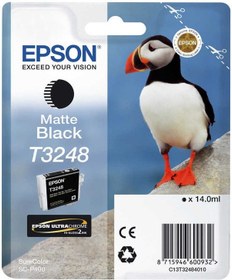 Resim Epson T3248 C13T32484010 Mat Siyah Kartuş Sc P400 