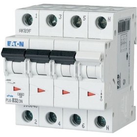 Resim Eaton Pl6-c32/3n Otomatik Sigorta - 6ka - C Eğrisi - 3x32a+n 