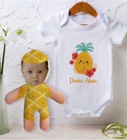 Resim Bitmeyenkartus Bk Kids Kişiye Özel Fotoğraflı Bebek Yastık Ve Bebek Body Zıbın H (550906410) Çok Renkli 