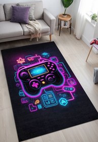 Resim Depoba Couns Gaming Oyuncu Odası Halısı Şönil Dijital Baskılı Kaymaz Taban Yıkanabilir 