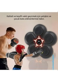 Resim Mdhl Qb-01 Akıllı Müzikli Boks Makinesi Bluetooth Bağlantılı, Led Işıklı, Duvara Monte Antrenman Hedefi 