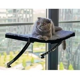 Resim Esranın Dünyası Cama Asılan Vantuzlu Plastik Kedi Yatağı (Antrasit) 