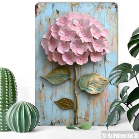 Resim 2D Düz, 1 Adet Vintage Hortensia Demir Duvar Dekoru - Eskitme Mavi Ahşap Tasarımlı Shabby Chic Rustik Metal Tabela, 20.32x30.48 cm, Ev Ofis Yatak Odası için Kolay Kurulum, Mükemmel Tatil Hediyesi, Yatak Odası Duvar Dekoru, Çiçek Deseni, Yüksek Kalite Bitiş, Dekoratif Plaket, Hediye Alıcılar İçin, 2D Düz 