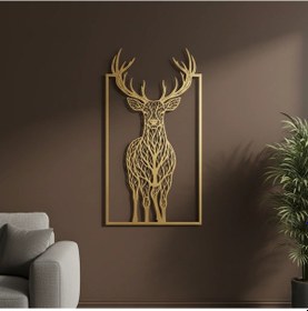 Resim Geometrik Geyik Başı Metal Duvar Tablosu 