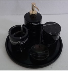 Resim Arat Marble Siyah Toros Mermer Banyo Seti 