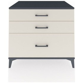 Resim Kronos Şifonyer 3 Çekmeceli 88x59x80 Antrasit-aytaşı Antrasit 