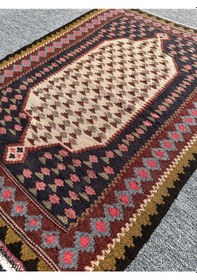 Resim El Dokuma Mut Kilimi 63x84 Küçük Ölçü Yün Cicim Kilimi 