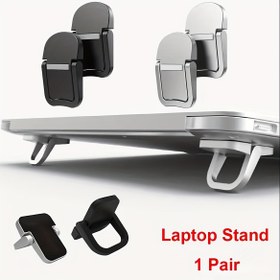 Resim Kompakt Taşınabilir Dizüstü Bilgisayar Standı: 25,4-45,72 cm Dizüstü Bilgisayarlar, Tabletler, Klavyeler ve Telefonlar için Görünmez, Katlanabilir, Ergonomik Masa Desteği - ABS Malzeme 
