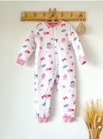 Resim Key Kıds Beyaz Pembe Ahtapot Pamuklu Bacaklı Çocuk Uyku Tulumu Çok Renkli 