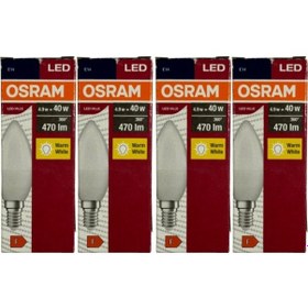 Resim Osram 4,9w 40w 2700k Sarı Işık E14 Duylu Led Ampul 4 Adet 