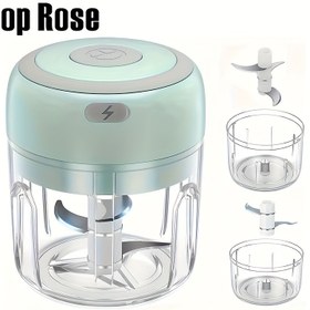 Resim 100ml/250ml Mini Elektrikli Sarımsak Doğrayıcı ve Kıyma Makinesi - USB Şarj Edilebilir, Taşınabilir Mutfak Masher, Paslanmaz Çelik Bıçaklar, Açık Mavi ve Beyaz Tasarım, Sarımsak, Soğan ve Daha Fazlası için Kolay Doğrama Kontrolü, Ev, Kamp veya Seyahat için Kompakt Boyut, Mutfak Masher | Kompakt Tasarım | Paslanmaz Çelik Bıçaklar, Sarımsak Kırıcı 