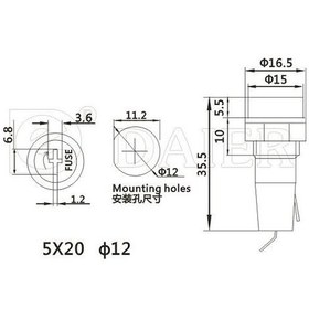 Resim Küçük Cam Sigorta Yatağı Fuse Yuva Tornavida Uçlu 5X20 