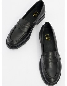 Resim Luvi Shoes Pline Siyah Cilt Hakiki Deri Kadın Loafer Ayakkabı Siyah 