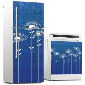 Resim Buzdolabı Ve Bulaşık Makinası Beyaz Eşya Sticker Kaplama Mavi Bey 