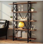 Resim Halevia Metal Ahşap 5 Katlı Kitaplık 