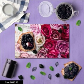 Resim Aylina Cam Kesme Tahtası | Baskılı Kesim Tablası | Temperli | 25 x 35 cm 