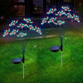 Resim Bahçe Lambaları, Dış Mekan Noel Süsleri Hediyesi, 160 LED Yıldız Patlaması Ateşli Lambaları, 2 Aydınlatma Modu, Su Geçirmez Güneş Enerjili Bahçe Lambaları, Bahçe/Yol/Çim Süslemesi için 