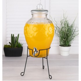 Resim Paçi 8 Litre Musluklu Cam Su Sebili Şerbetlik Ve Damacana Metal Ayaklı (PEROTTİ) 