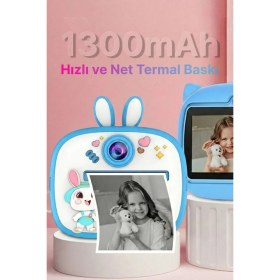 Resim Q7 Taşınabilir Fotoğraf Yazıcı ve Kamera BUNNY Mavi 