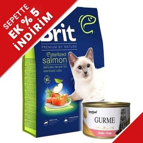 Resim Brit Premium Sterilised Kısırlaştırılmış Somonlu Kedi Maması 8 Kg + 4 Adet 85 Gr Yaş Mama 