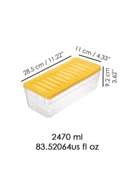 Resim 2'li Derin Buzdolabı Organizer Set Düzenleyici Saklama Kabı Mikrodalga Difriz Kabı 2470 ML Sarı 