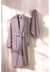 Resim Aqualoom Lüx Kadın Bornoz Ve Havlu Seti %100 Pamuklu Mürdüm L-xl Diğer 