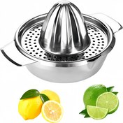 Resim Paslanmaz Çelik Manuel Narenciye Sıkacağı, Kase Kaplı, Ağır Hizmet Tipi El Pres, Kullanımı Kolay, Dayanıklı Mutfak Aleti, Ayrılabilir Filtreli, Limon, Kireç, Portakal, Ev Yapımı Meyve Suyu Sıkacağı 