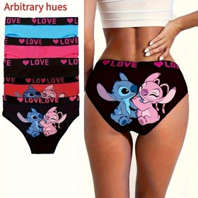 Resim Resmi 5 Parça Harf İç Çamaşırı - Stitch Seksi Kalçalık ve Karın Kontrolü, Nefes Alabilen Esnek Konforlu Yukarı Şerit Tasarlanmış Dikiş 3 ile Üstün Kumașlı Halloween ür 