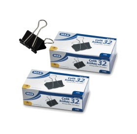 Resim Çelik Kıskaç 32mm Siyah 12adet 2 Paket Diğer 