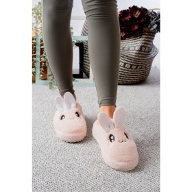 Resim Pofuduk Hayvan Figürlü Panduf Kadın Ev Terliği Bohça Terliği Misafir Terliği 