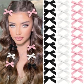 Resim Boho Şık 30'lu Mini Yay Saç Tutturucuları - Katı Renk Polyester Kurdele Barretleri, Sürünmez, Gençler için Çeşitli, Günlük Giyim ve Kaza Dışarı Çıkışları için Uygun, Tüm Saç Tiplerine Uygun, Y2K Moda Aksesuarları 