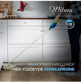 Resim Wilma Secret Ultra Lüks Mikrofiber Mop Ucu 8 Adet Pembe Renk Şeffaf 