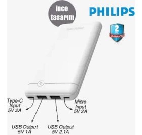 Resim Philips Philips 10000 Mah Taşınabilir Sarj Cihazı DLP1710CW/97 