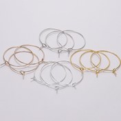Resim 50 adet/lot 20 25 30 35mm KC Altın Gümüş Renkli Halka Küpeler Büyük Daire Küpe Telleri DIY Takı Yapım Malzemeleri için 