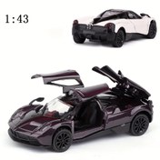 Resim 1:43 Ölçekli Döküm Süper Araba Modeli - Mor ve Beyaz Yüksek Performanslı Spor Araba Oyuncak Kapıları Açılabilir, Siyah Tekerlekler ve Şık Tasarım Erkek Çocuklar İçin, Etkileşimli Oyun Arazi Aracı | Süper Araba Replikası | Detaylı İşçilik 