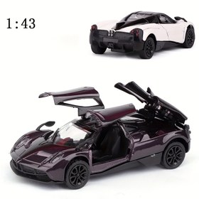 Resim 1:43 Ölçekli Döküm Süper Araba Modeli - Mor ve Beyaz Yüksek Performanslı Spor Araba Oyuncak Kapıları Açılabilir, Siyah Tekerlekler ve Şık Tasarım Erkek Çocuklar İçin, Etkileşimli Oyun Arazi Aracı | Süper Araba Replikası | Detaylı İşçilik 