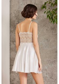 Resim Pierre Cardin 6005 Kadın Ekru Gelin Set 6'lı Saten Takım Ekru 