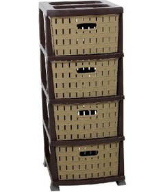 Resim Sağlam Plastik Bambu Komidin 4 Çekmeceli Sebzelik Çölbeji Çok Renkli 