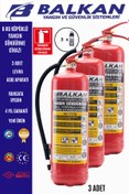 Resim Balkan Ticaret 3 Adet Köpüklü Yangın Tüpü 4 Yıllık Ruhsata Uygun (Levha, Talimat) 