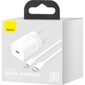 Resim Baseus Apple iPhone 12 Pro Max Uyumlu 20W Hızlı Şarj Adaptörü + Type-C To Lightning 1m Şarj Kablosu 